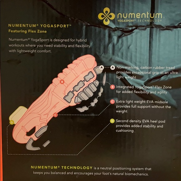 NEW IN BOX ahnu Black/White Yoga Flex Size 5 - Picture 6 of 7